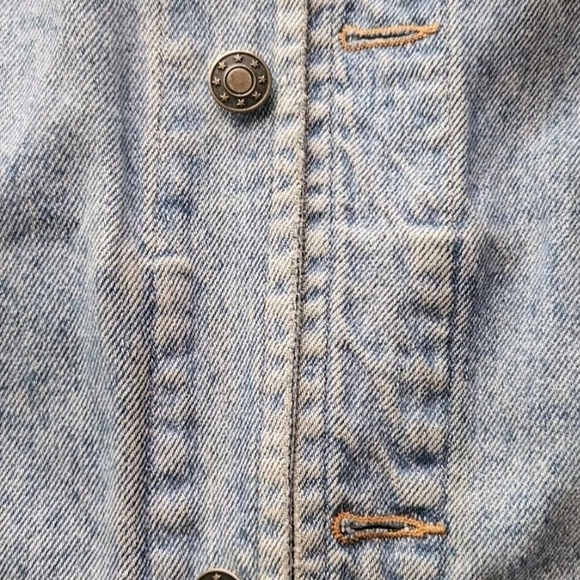 Silkscapes Women's Embroidered Travel The World Blue Jean Jacket Size Small Vtg - Picture 12 of 16